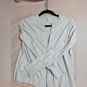 JCREW powder blue button up cardigan